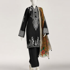 BLACK LAWN 3PC STITCHED | JLS-S-26-657/S ENCHANT-01